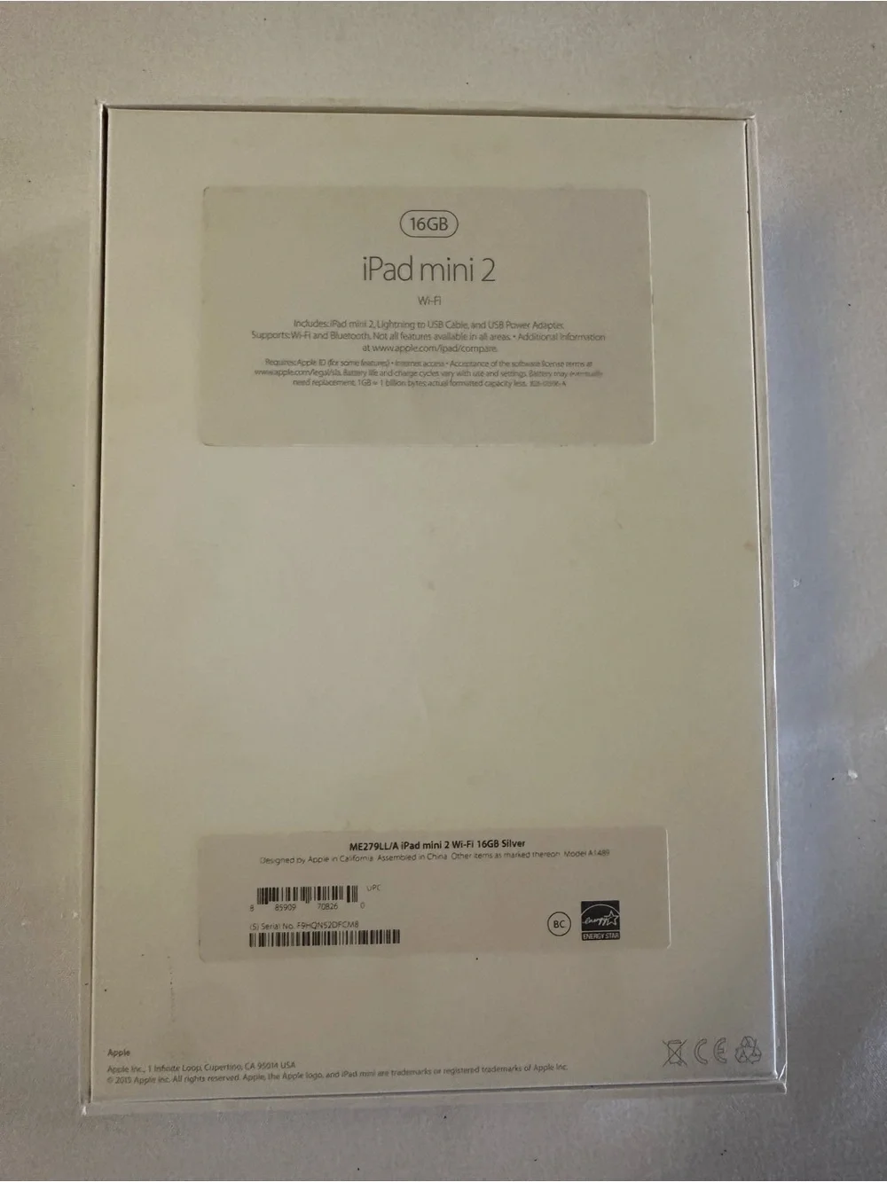 Apple iPad Mini 2 BOX ONLY